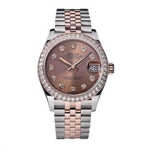 rose gold oyster perpetual rolex 2 tone 31 diamond|Rolex diamond dial.